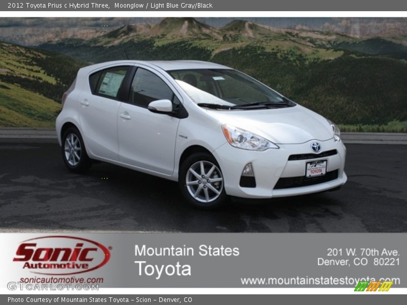 Moonglow / Light Blue Gray/Black 2012 Toyota Prius c Hybrid Three