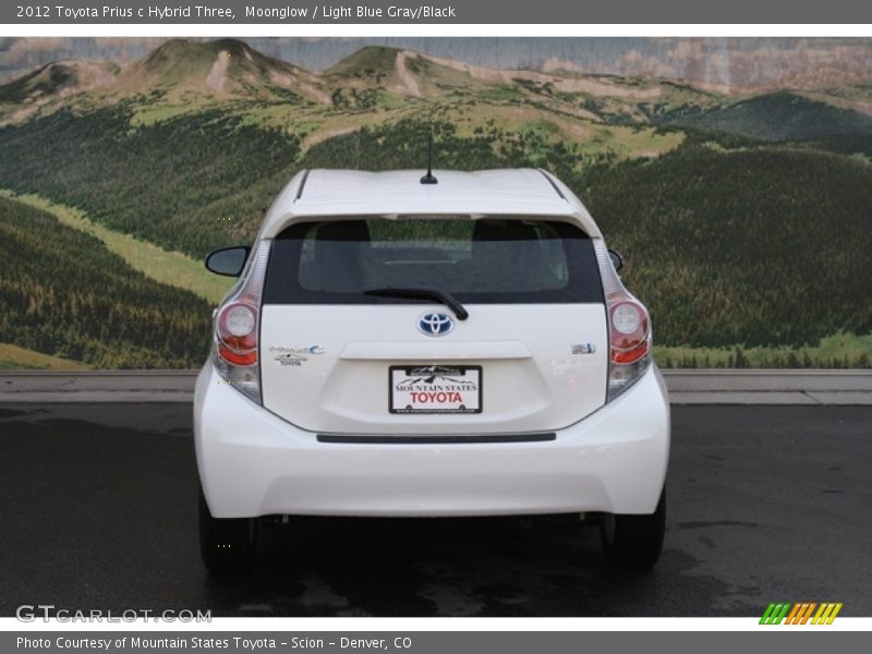 Moonglow / Light Blue Gray/Black 2012 Toyota Prius c Hybrid Three