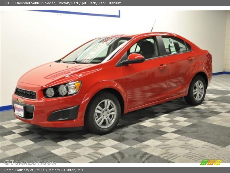 Victory Red / Jet Black/Dark Titanium 2012 Chevrolet Sonic LS Sedan