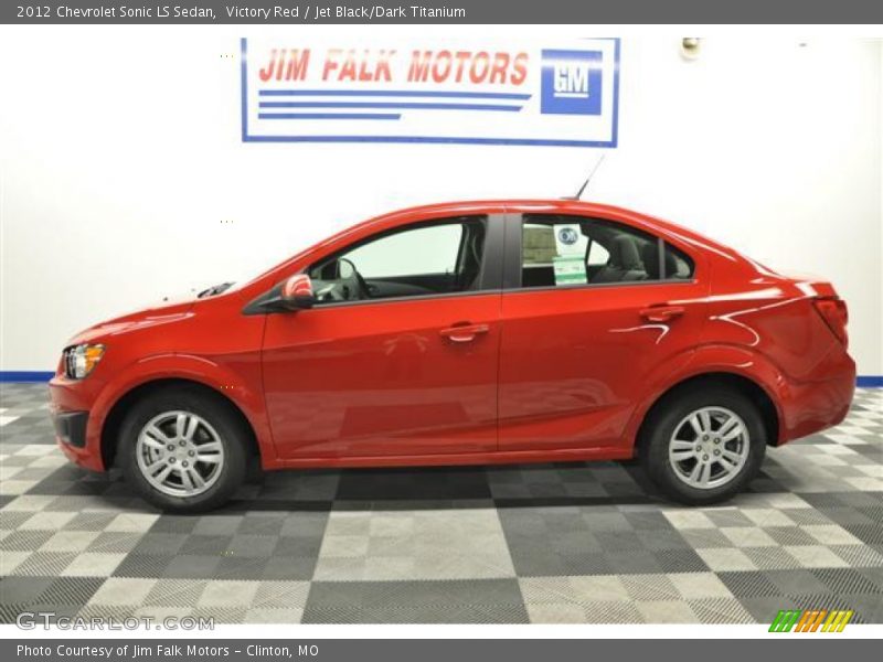 Victory Red / Jet Black/Dark Titanium 2012 Chevrolet Sonic LS Sedan