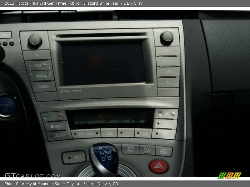 Blizzard White Pearl / Dark Gray 2012 Toyota Prius 3rd Gen Three Hybrid