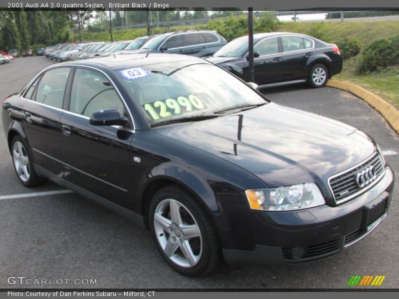 Brilliant Black / Beige 2003 Audi A4 3.0 quattro Sedan