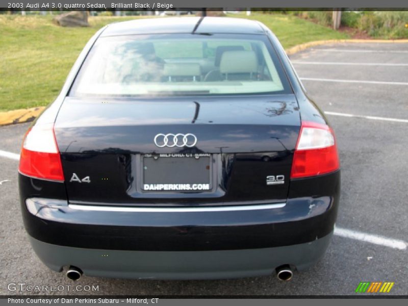 Brilliant Black / Beige 2003 Audi A4 3.0 quattro Sedan