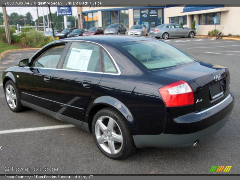 Brilliant Black / Beige 2003 Audi A4 3.0 quattro Sedan