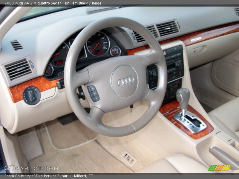 Brilliant Black / Beige 2003 Audi A4 3.0 quattro Sedan