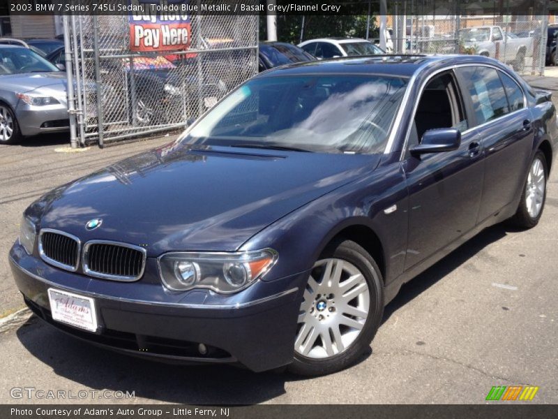 Toledo Blue Metallic / Basalt Grey/Flannel Grey 2003 BMW 7 Series 745Li Sedan