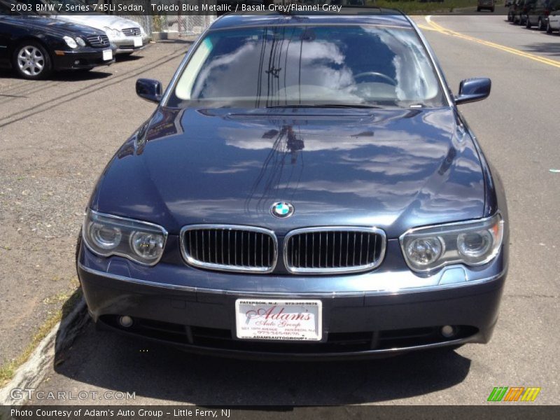 Toledo Blue Metallic / Basalt Grey/Flannel Grey 2003 BMW 7 Series 745Li Sedan