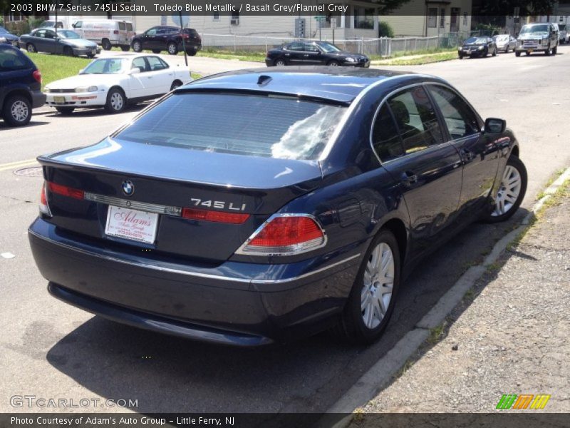 Toledo Blue Metallic / Basalt Grey/Flannel Grey 2003 BMW 7 Series 745Li Sedan