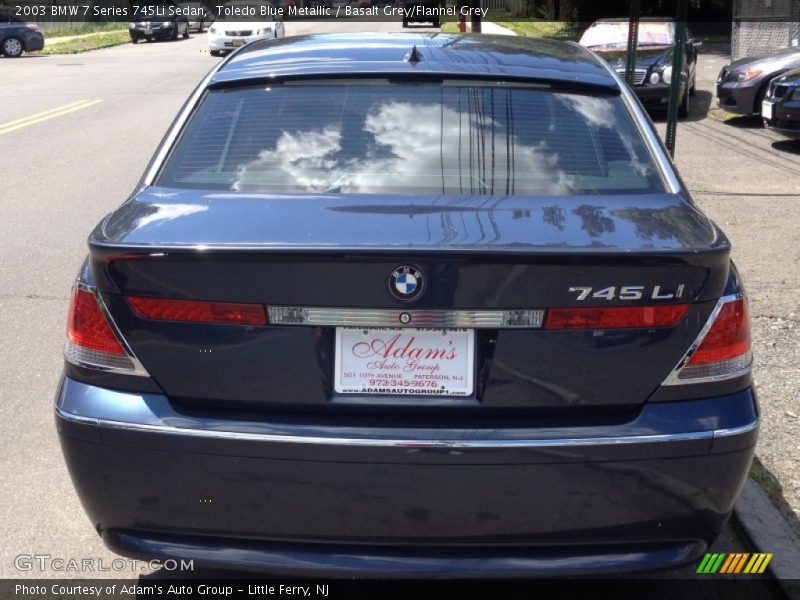 Toledo Blue Metallic / Basalt Grey/Flannel Grey 2003 BMW 7 Series 745Li Sedan