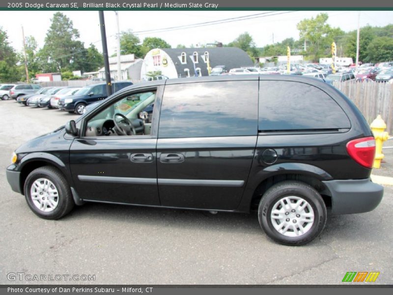 Brilliant Black Crystal Pearl / Medium Slate Gray 2005 Dodge Caravan SE
