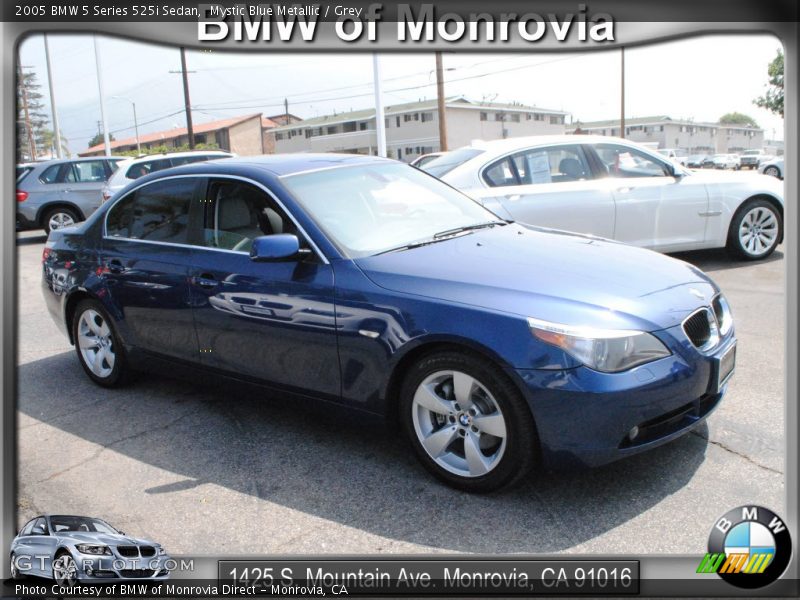 Mystic Blue Metallic / Grey 2005 BMW 5 Series 525i Sedan