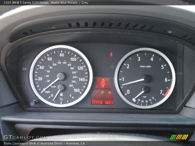 Mystic Blue Metallic / Grey 2005 BMW 5 Series 525i Sedan
