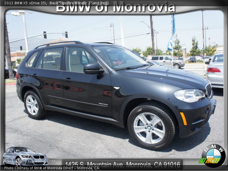 Black Sapphire Metallic / Sand Beige 2013 BMW X5 xDrive 35i