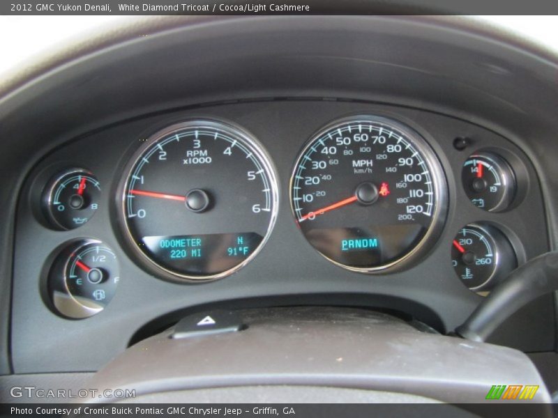 White Diamond Tricoat / Cocoa/Light Cashmere 2012 GMC Yukon Denali