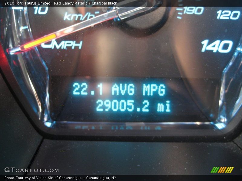 Red Candy Metallic / Charcoal Black 2010 Ford Taurus Limited