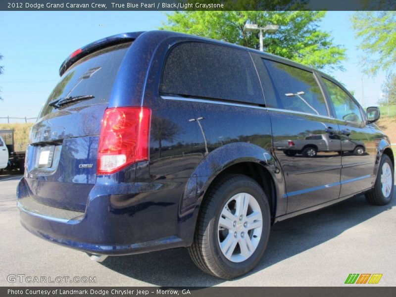 True Blue Pearl / Black/Light Graystone 2012 Dodge Grand Caravan Crew