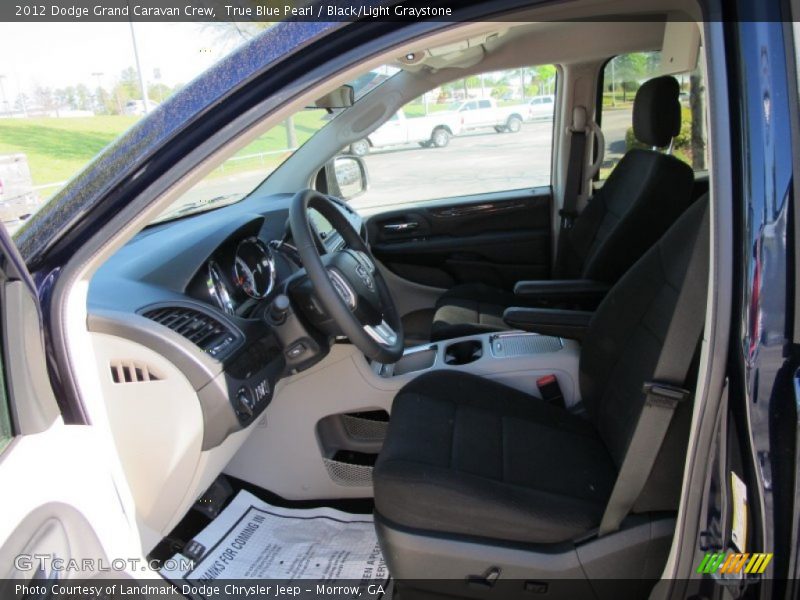 True Blue Pearl / Black/Light Graystone 2012 Dodge Grand Caravan Crew