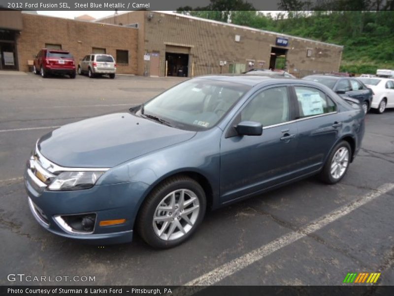 Steel Blue Metallic / Camel 2012 Ford Fusion SEL
