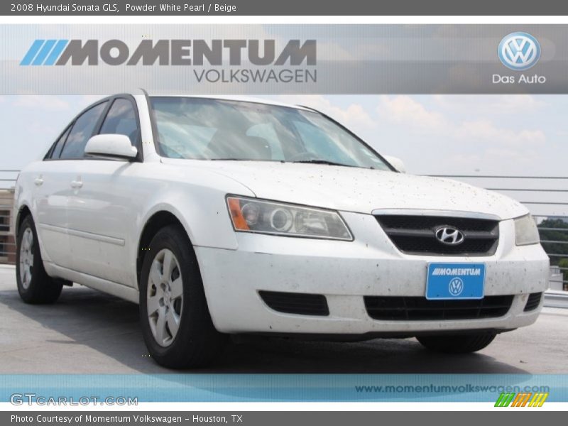 Powder White Pearl / Beige 2008 Hyundai Sonata GLS