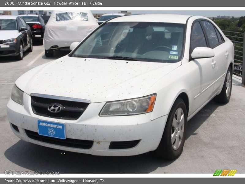 Powder White Pearl / Beige 2008 Hyundai Sonata GLS