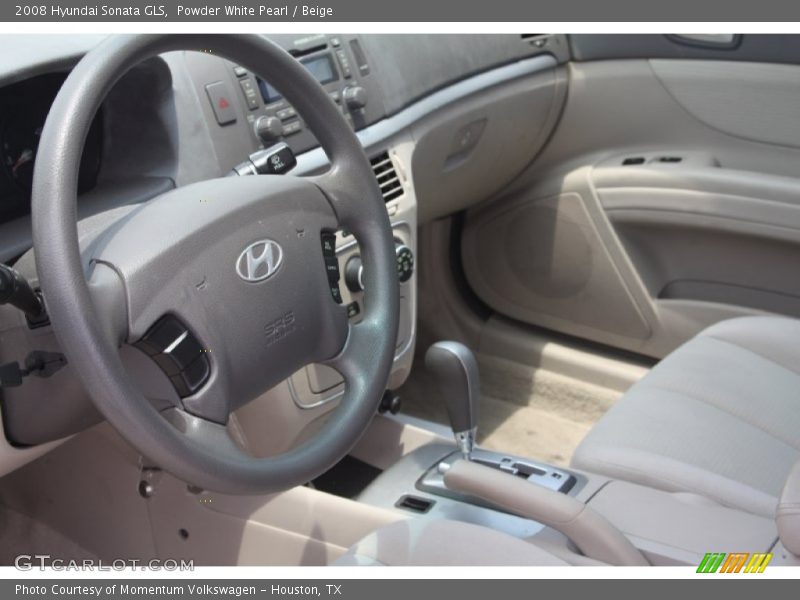 Powder White Pearl / Beige 2008 Hyundai Sonata GLS