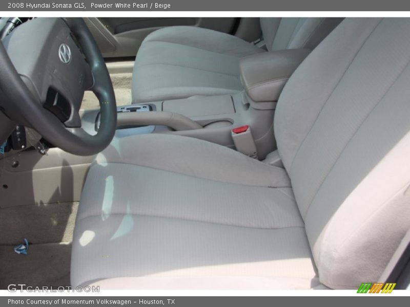 Powder White Pearl / Beige 2008 Hyundai Sonata GLS