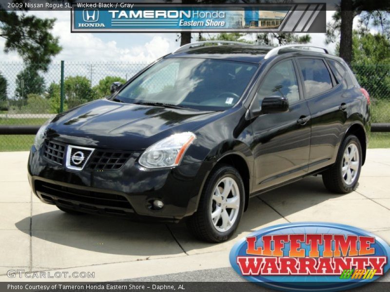 Wicked Black / Gray 2009 Nissan Rogue SL