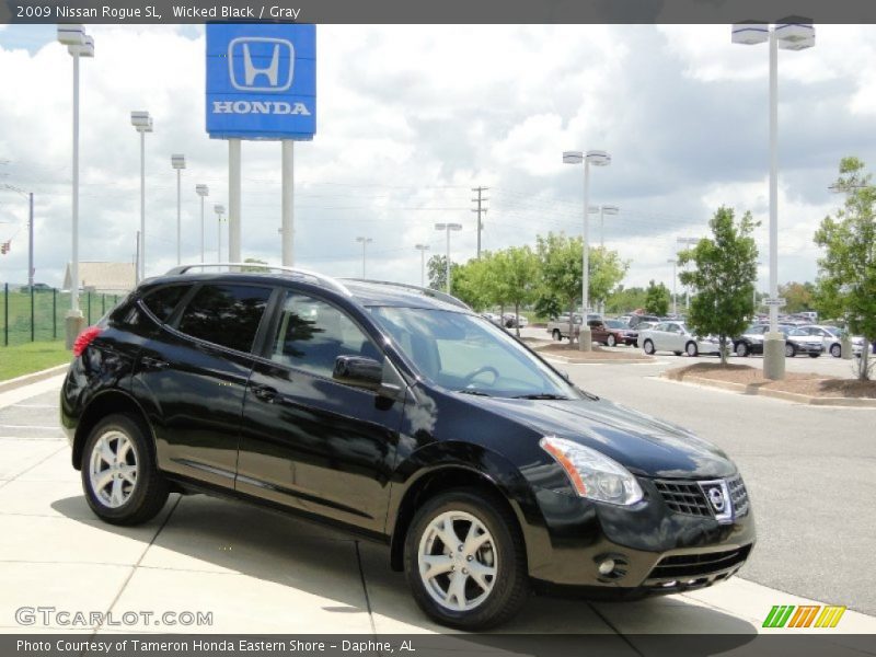 Wicked Black / Gray 2009 Nissan Rogue SL