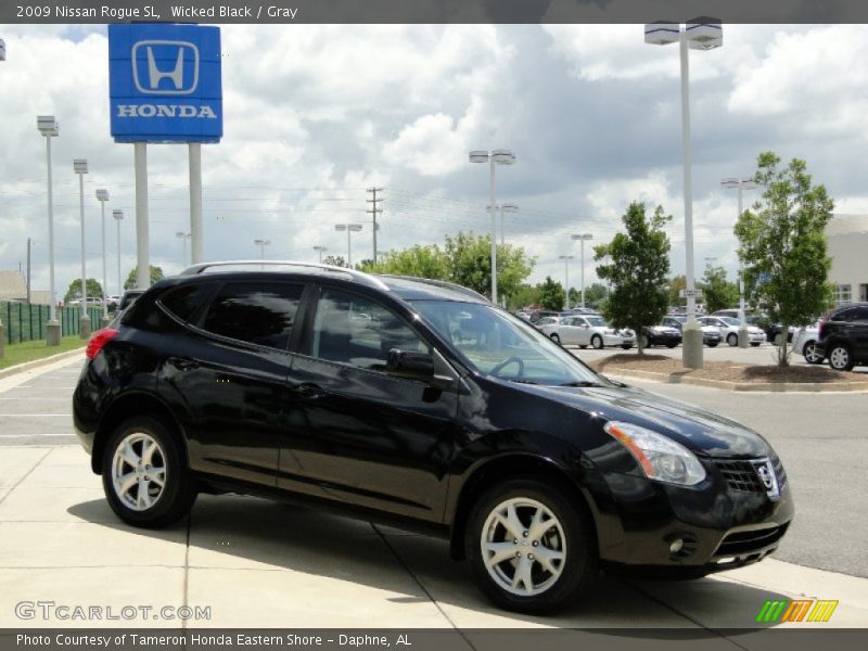 Wicked Black / Gray 2009 Nissan Rogue SL