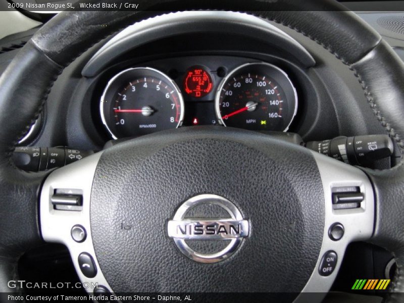 Wicked Black / Gray 2009 Nissan Rogue SL