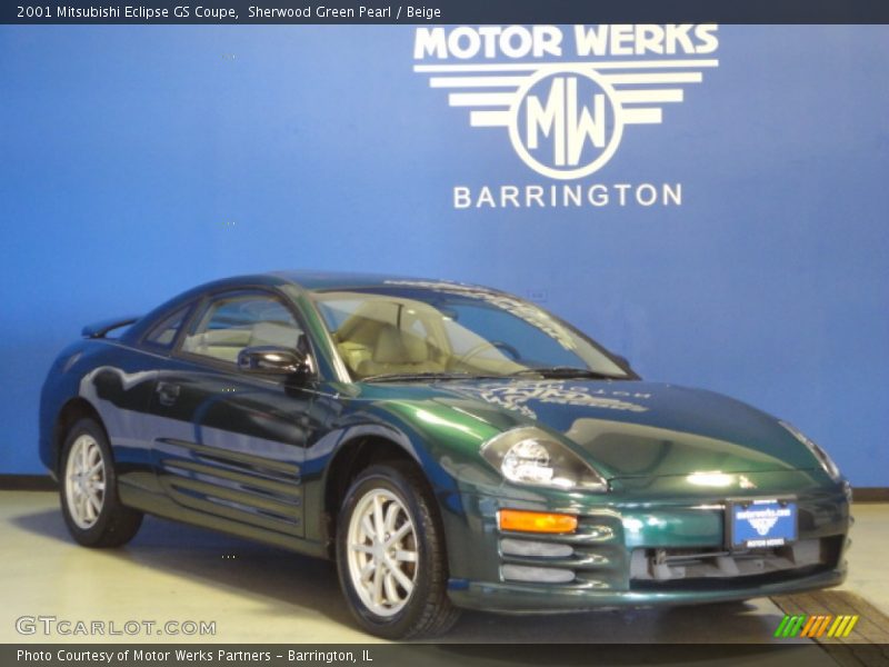 Sherwood Green Pearl / Beige 2001 Mitsubishi Eclipse GS Coupe