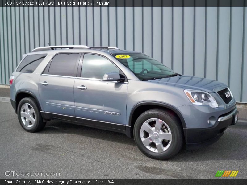 Blue Gold Metallic / Titanium 2007 GMC Acadia SLT AWD