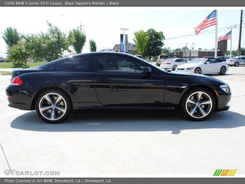 Black Sapphire Metallic / Black 2008 BMW 6 Series 650i Coupe