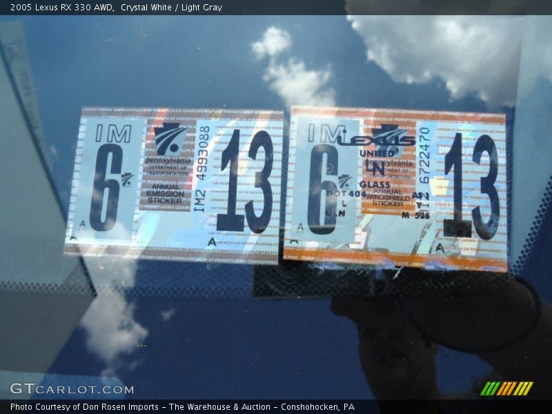 Crystal White / Light Gray 2005 Lexus RX 330 AWD