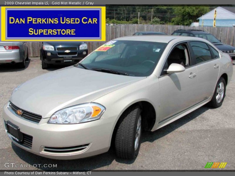 Gold Mist Metallic / Gray 2009 Chevrolet Impala LS