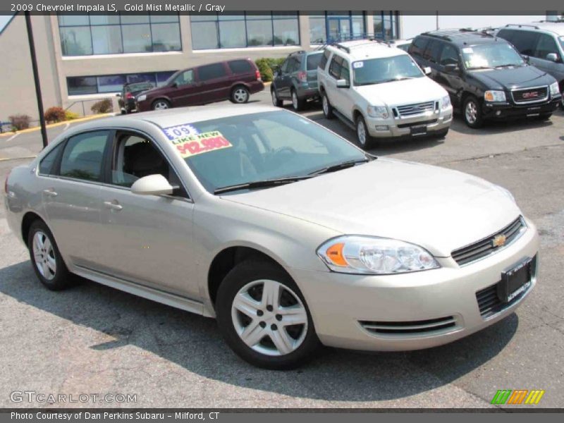 Gold Mist Metallic / Gray 2009 Chevrolet Impala LS