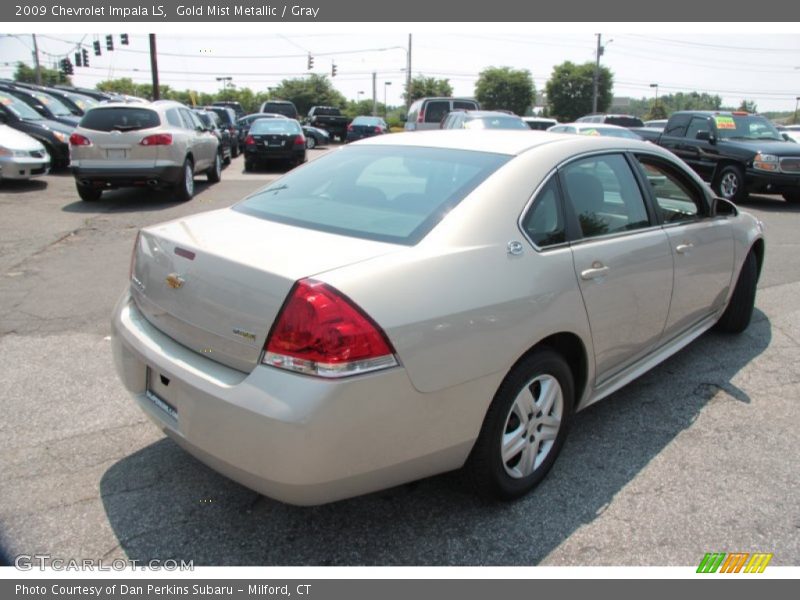 Gold Mist Metallic / Gray 2009 Chevrolet Impala LS