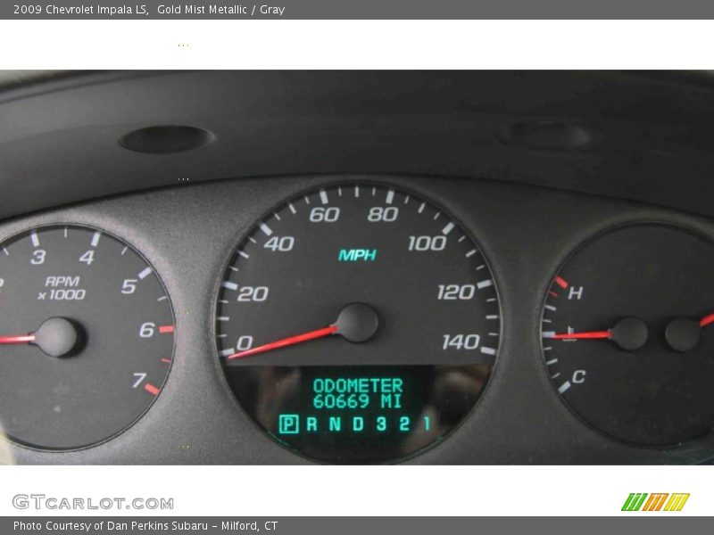 Gold Mist Metallic / Gray 2009 Chevrolet Impala LS