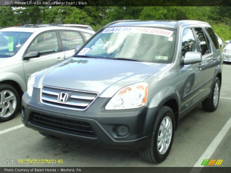 Pewter Pearl / Black 2005 Honda CR-V EX 4WD