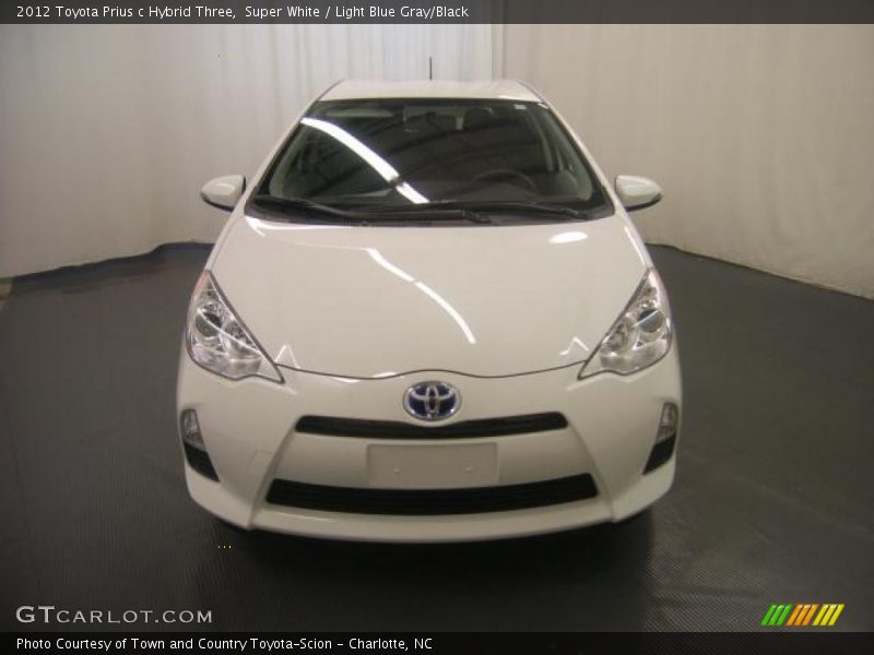 Super White / Light Blue Gray/Black 2012 Toyota Prius c Hybrid Three