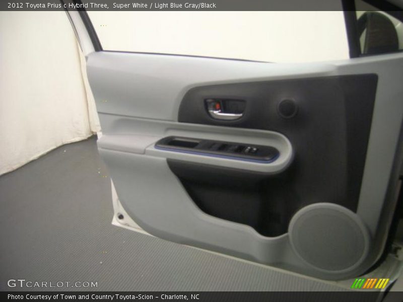 Super White / Light Blue Gray/Black 2012 Toyota Prius c Hybrid Three