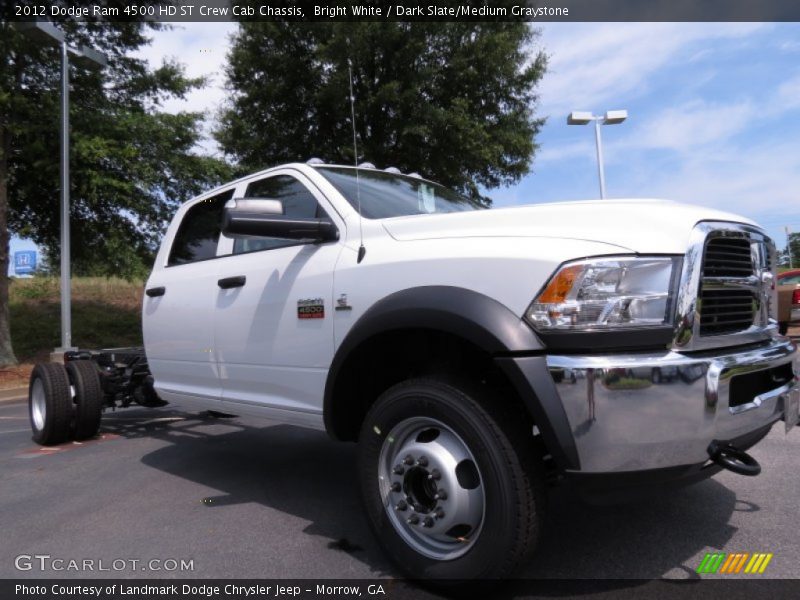 Bright White / Dark Slate/Medium Graystone 2012 Dodge Ram 4500 HD ST Crew Cab Chassis