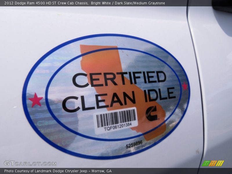 Bright White / Dark Slate/Medium Graystone 2012 Dodge Ram 4500 HD ST Crew Cab Chassis