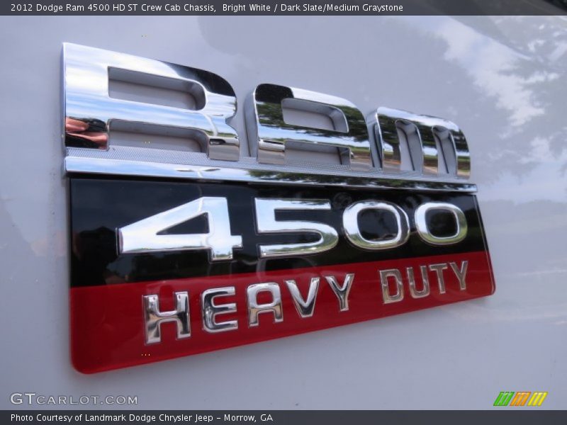 Bright White / Dark Slate/Medium Graystone 2012 Dodge Ram 4500 HD ST Crew Cab Chassis