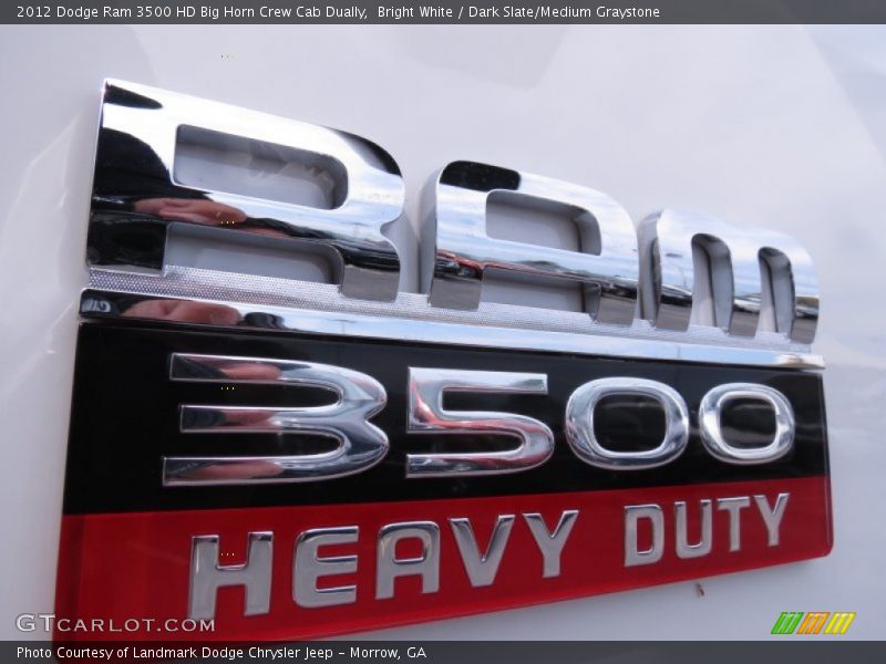 Bright White / Dark Slate/Medium Graystone 2012 Dodge Ram 3500 HD Big Horn Crew Cab Dually