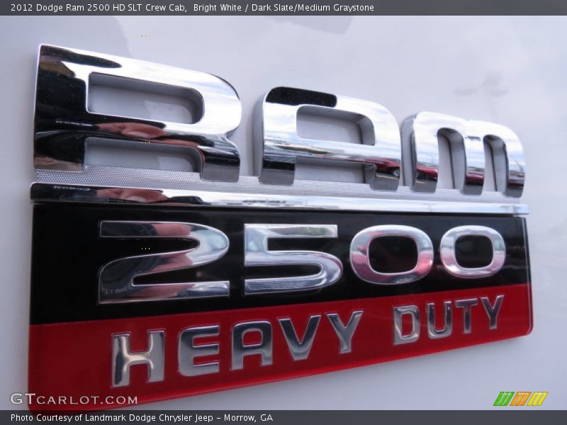 Bright White / Dark Slate/Medium Graystone 2012 Dodge Ram 2500 HD SLT Crew Cab
