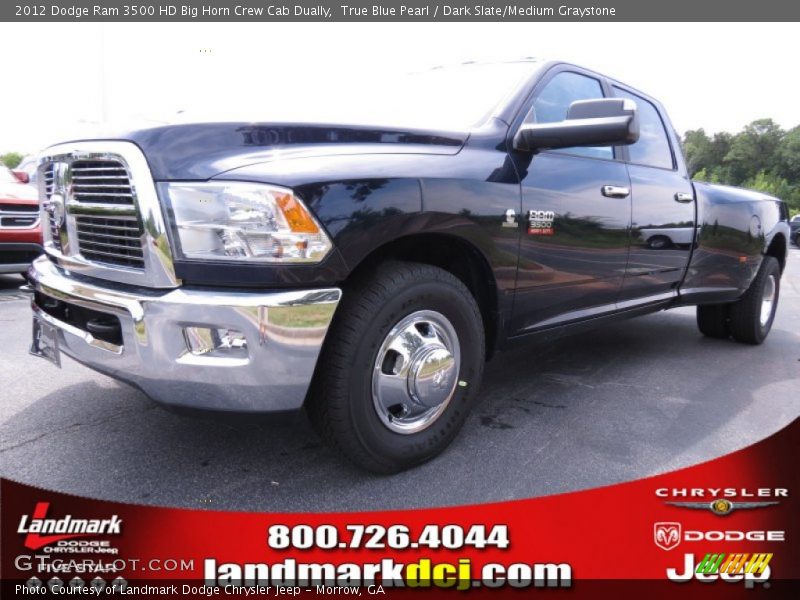 True Blue Pearl / Dark Slate/Medium Graystone 2012 Dodge Ram 3500 HD Big Horn Crew Cab Dually
