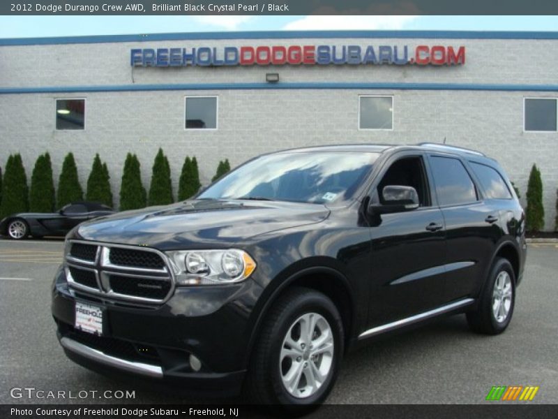 Brilliant Black Crystal Pearl / Black 2012 Dodge Durango Crew AWD