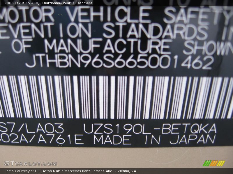 Chardonnay Pearl / Cashmere 2006 Lexus GS 430
