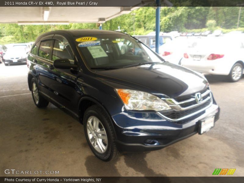 Royal Blue Pearl / Gray 2011 Honda CR-V EX 4WD